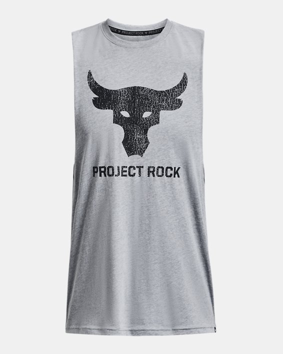 Men's Project Rock Brahma Bull Tank, Gray, pdpMainDesktop image number 4